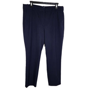J.Crew Womens Ruby Pants Slim Cropped Size 14 Flat Front Stretch Twill Navy Blue